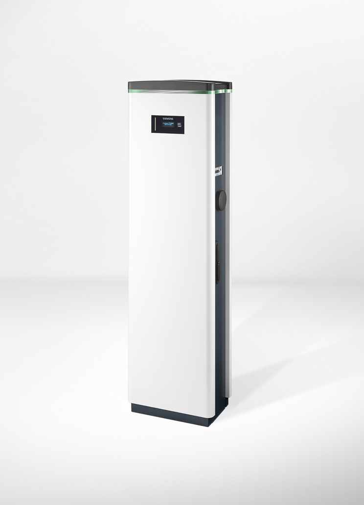 Neue Siemens-LadesÃ¤ule lÃ¤dt zwei Elektrofahrzeuge gleichzeitig / New Siemens charging column recharges two electric vehicles at the same time