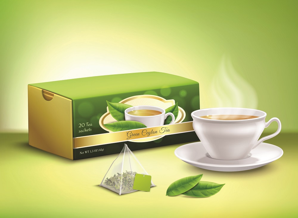 Green Tea Packaging Realistic Design