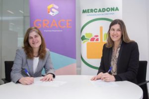 Margarida Couto, presidente do GRACE – Empresas Responsáveis, e Ana Mendia, diretora de responsabilidade social da Mercadona em Portugal