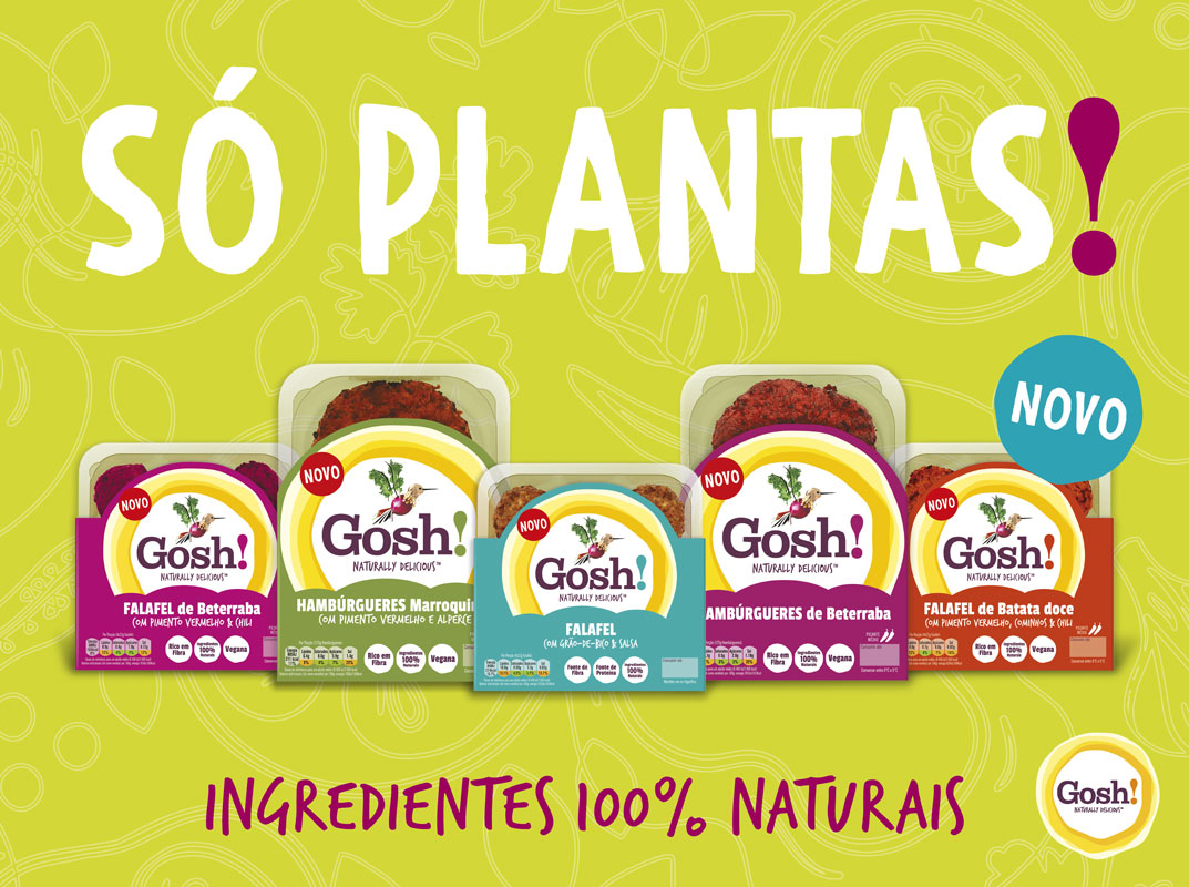 A Gosh!, marca de produtos feitos com ingredientes 100% naturais à base de plantas, estreia-se em Portugal, em exclusivo nas lojas Continente de todo o país, com 8 referências (5 refrigeradas e 3 congeladas), acompanhando as tendências de consumo nacionais e internacionais.