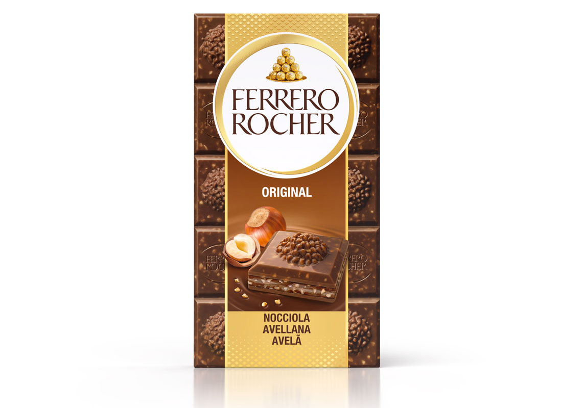 Ferrero Rocher lança nova imagem das suas barras de chocolate premium